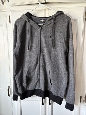 Airwalk Men's Charcoal Gray Zip-Up Hoodie Sweater